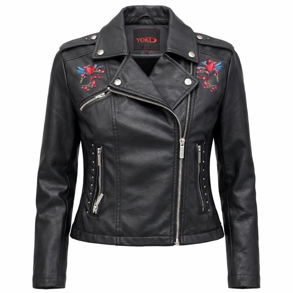 Yoki Faux Leather Zipper Jacket Girls Large‎ 12-14 Motorcycle Moto